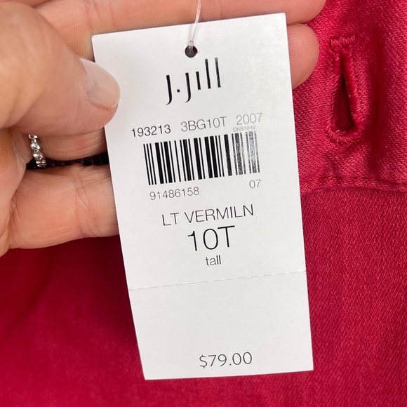 NWT J.Jill Denim Red (Light Vermilion) Cropped Ankle Jeans sz 10 tall - Picture 8 of 10
